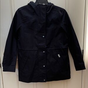 NWT Women’s Hunter Black Water Resistant Cotton Drawstring Jacket-29” Length-Lrg